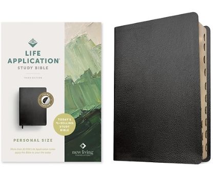 Picture of NLT Life Application Study Bible, Third Edition, Personal Size (Bonded Leather, Black, Indexed, Red Letter)