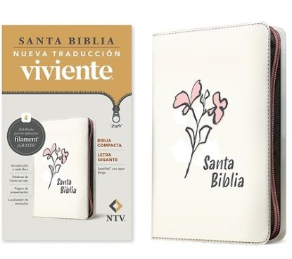 Picture of Biblia Compacta Ntv, Letra Gigante de Zíper Con Filament (Sentipiel, Beige, Letra Roja)