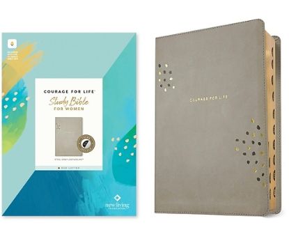 Picture of NLT Courage for Life Study Bible for Women, Filament Enabled (Leatherlike, Steel Gray, Indexed, Red Letter)