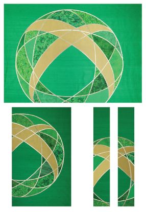 Picture of For God So Loved the World Kelly Dupioni 3-Piece Parament Set
