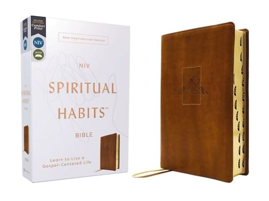Picture of Niv, Spiritual Habits Bible, Leathersoft, Tan, Red Letter, Thumb Indexed, Comfort Print