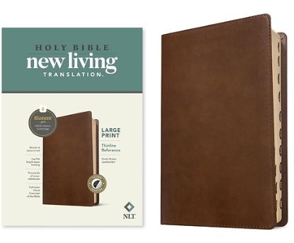 Picture of NLT Large Print Thinline Reference Bible, Filament Enabled Edition (Red Letter, Leatherlike, Rustic Brown, Indexed)