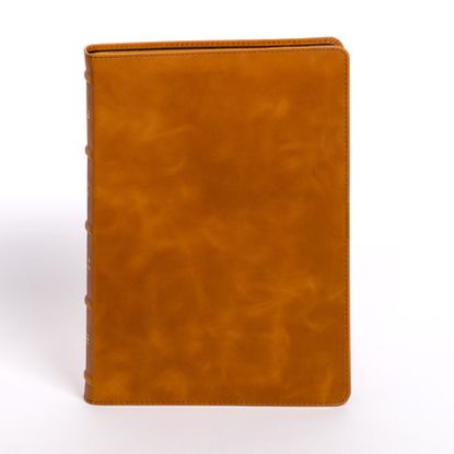 Picture of NASB Large Print Thinline Bible, Holman Handcrafted Edition, Marbled Chestnut Premium Calfskin