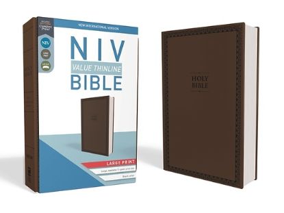 Picture of NIV, Value Thinline Bible, Large Print, Imitation Leather, Brown