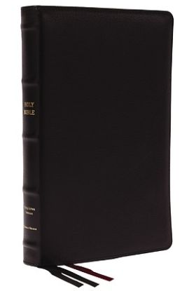Picture of Kjv, Thinline Bible, Large Print, Premium Goatskin Leather, Black, Premier Collection, Red Letter, Thumb Indexed, Comfort Print