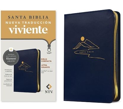 Picture of Biblia Compacta Ntv, Letra Gigante de Zíper Con Filament (Sentipiel, Azul, Letra Roja)