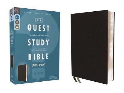 Picture of Niv, Quest Study Bible, Large Print, Bonded Leather, Black, Comfort Print