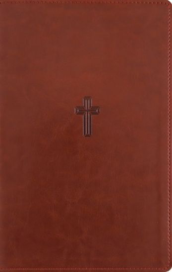Picture of Nasb, Personal Size Reference Bible, Large Print, Paragraph Style, Leathersoft, Brown, Red Letter, Thumb Indexed, 1995 Text, Comfort Print