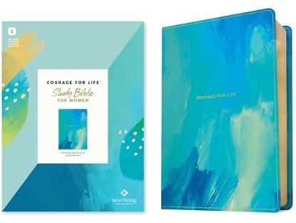 Picture of NLT Courage for Life Study Bible for Women, Filament-Enabled Edition (Leatherlike, Brushed Aqua Blue)