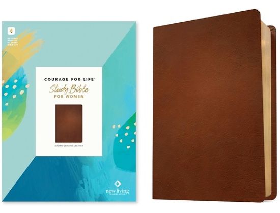 Picture of NLT Courage for Life Study Bible for Women, Filament-Enabled Edition (Genuine Leather, Brown)