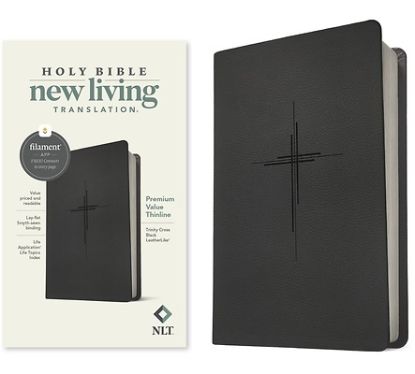 Picture of NLT Premium Value Thinline Bible, Filament-Enabled Edition (Leatherlike, Trinity Cross Black)