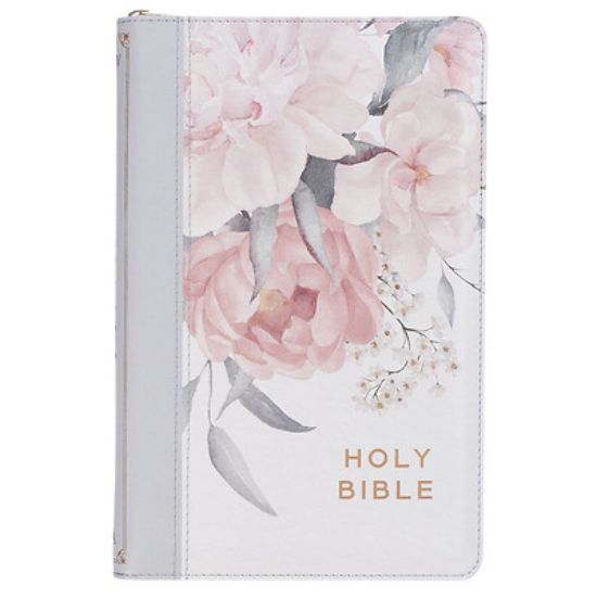 Picture of KJV Bible Deluxe Gift Faux Leather Floral Printed W/Zipper