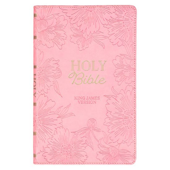 Picture of KJV Holy Bible, Gift Edition King James Version, Faux Leather Flexible Cover, Light Pink Floral