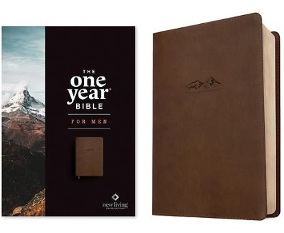 Picture of NLT the One Year Bible for Men (Leatherlike, Rustic Brown Mountain)