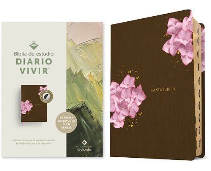 Picture of Biblia de Estudio del Diario Vivir Ntv (Sentipiel, Café/Rosa, Índice, Letra Roja)