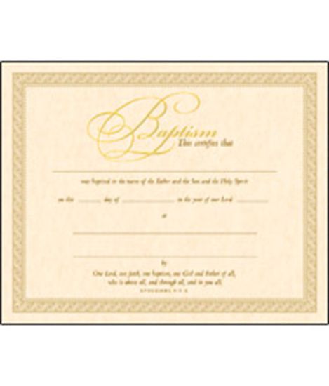 Picture of Certificate of Baptism Package of 6