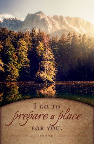 Picture of Pine Trees and Mountains Funeral Bulletin Regular John 14:2