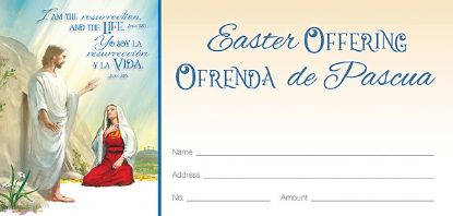 Picture of Easter I am the Resurrection Offering Envelope Bilingual