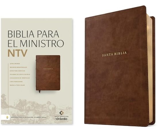 Picture of Biblia Para El Ministro Ntv, Letra Grande Con Filament (Sentipiel, Café, Letra Roja)