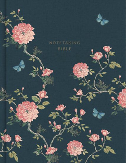 Picture of KJV Notetaking Bible, Expanded Reference Edition, Navy/Floral Cloth Over Board