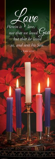 Picture of Love Herein is Love Advent Banner 2x6 Fabric