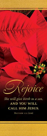 Picture of Banner Rejoice Christmas 2 x 6 Fabric