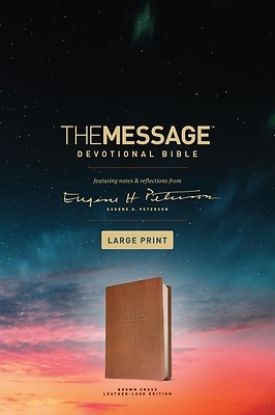 Picture of The Message Devotional Bible, Large Print (Leather-Look, Brown)