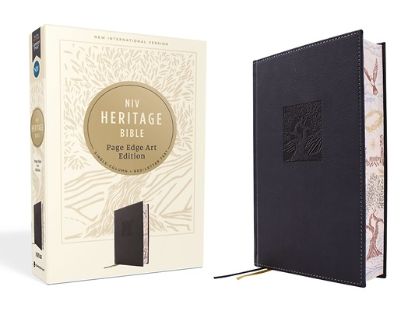 Picture of Niv, Heritage Bible, Page Edge Art Edition, Leathersoft Over Board, Navy, Red Letter, Comfort Print