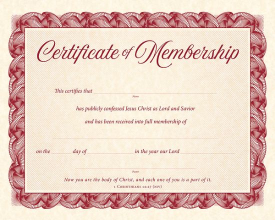 Picture of Certifcate of Membership