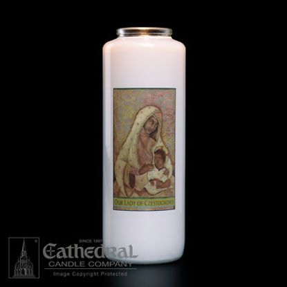 Picture of Our Lady of Czestochowa 6-Day Glass Candle