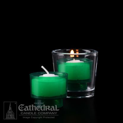 Picture of Cathedral EZ Lites 4 Hour Votive Lights - Green