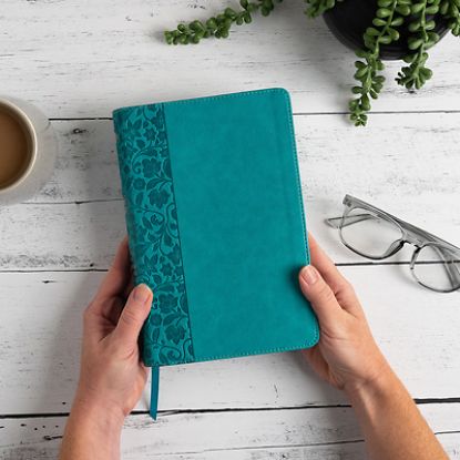 Picture of NASB Large Print Personal Size Reference Bible, Teal Leathertouch, Indexed
