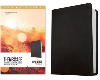 Picture of The Message Deluxe Gift Bible, Large Print (Leather-Look, Textured Black)