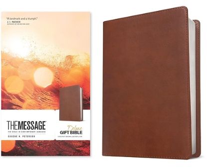 Picture of The Message Deluxe Gift Bible (Leather-Look, Chestnut Brown)
