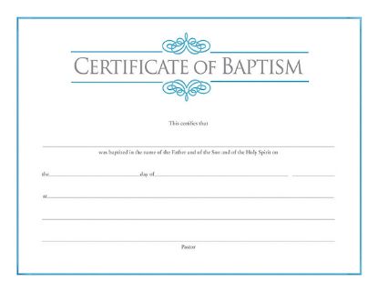 Picture of Baptism Certificate