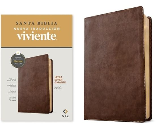 Picture of Biblia Letra Súper Gigante Ntv, Con Filament (Sentipiel, Café Rústico, Letra Roja)