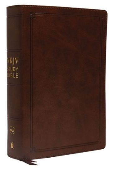 Picture of NKJV Study Bible, Imitation Leather, Brown, Red Letter Edition, Indexed, Comfort Print