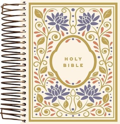 Picture of Niv, Journal the Word Bible, Double-Column, Spiral-Bound Edition, Hardcover Spiral, Multi-Floral, Red Letter, Comfort Print