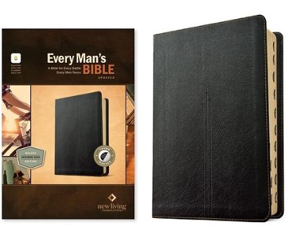 Picture of NLT Every Man's Bible, Filament Enabled (Leatherlike, Crossmark Black, Indexed, Red Letter)