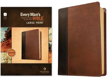 Picture of NLT Every Man's Bible, Large Print, Filament Enabled, Tutone (Leatherlike, Brown/Tan, Red Letter)