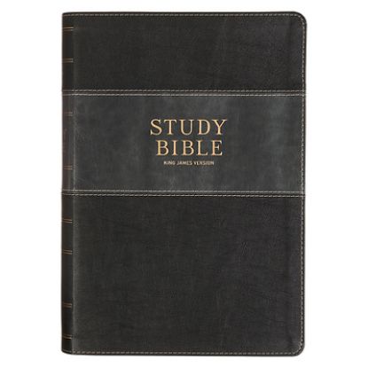 Picture of KJV Study Bible Large Print (Faux Leather, Two-Tone Black and Gray)