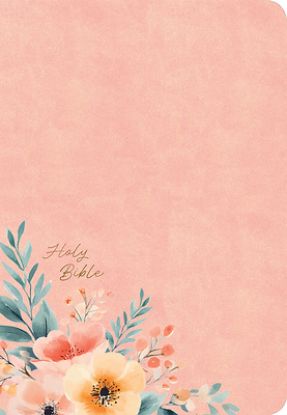 Picture of CSB Large Print Personal Size Reference Bible, Optimal Type, Digital Study Edition, Peach Floral Leathertouch, Indexed