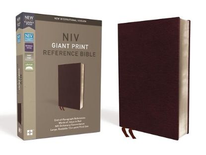 Picture of NIV, Reference Bible, Giant Print, Bonded Leather, Burgundy, Red Letter Edition, Comfort Print