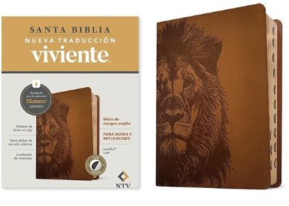 Picture of Biblia de Margen Amplio Ntv Con Filament (Sentipiel, León, Índice, Letra Roja)