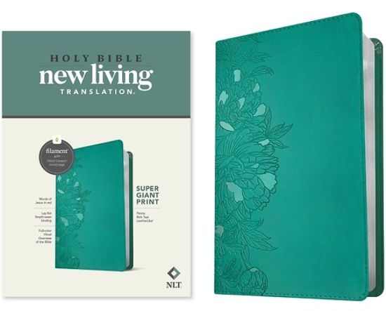 Picture of NLT Super Giant Print Bible, Filament Enabled Edition (Red Letter, Leatherlike, Peony Rich Teal)