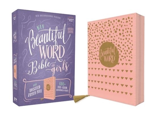 Picture of Niv, Beautiful Word Bible for Girls, Updated Edition, Leathersoft, Zippered, Pink, Red Letter, Comfort Print