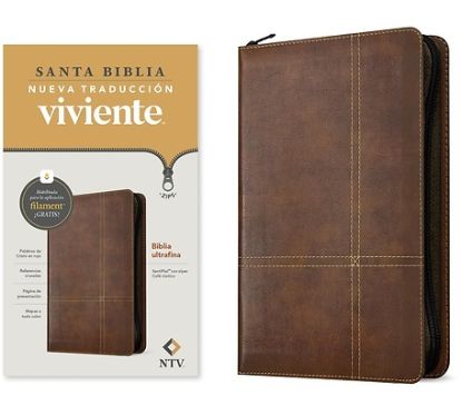 Picture of Biblia Ultrafina Ntv de Zíper, Con Filament (Sentipiel, Café Rústico, Letra Roja)
