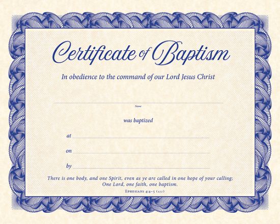 Picture of Certificate of Baptism