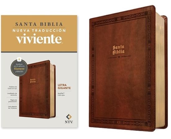 Picture of Biblia Letra Gigante Ntv Con Filament (Sentipiel, Café Rojizo, Letra Roja)