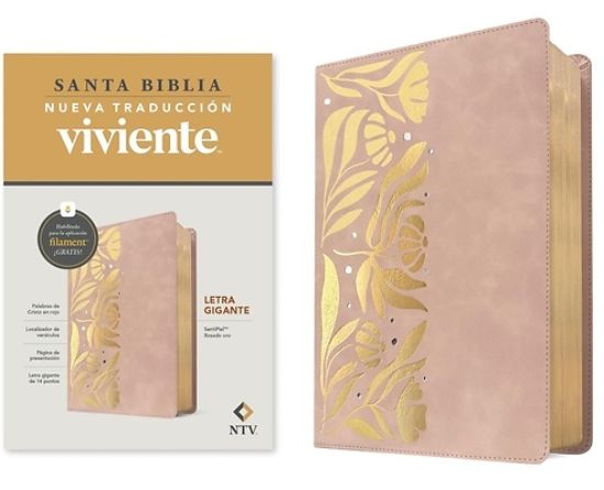 Picture of Biblia Letra Gigante Ntv Con Filament (Sentipiel, Rosado Oro, Letra Roja)
